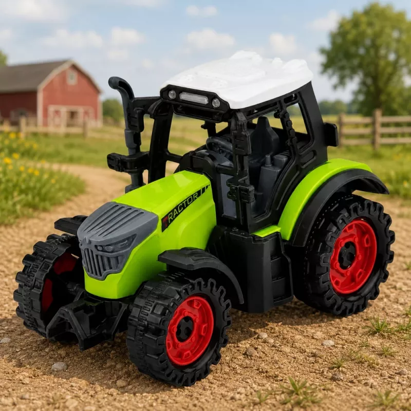 Tractor verde LEAN TOYS de 15 cm con fricción