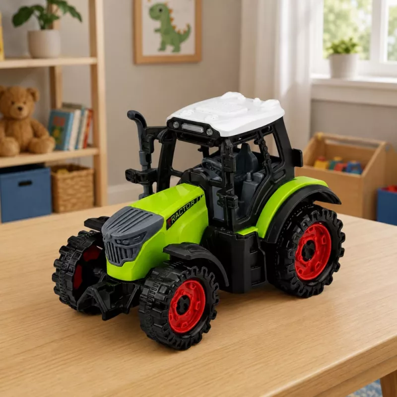 Tractor verde LEAN TOYS de 15 cm con fricción