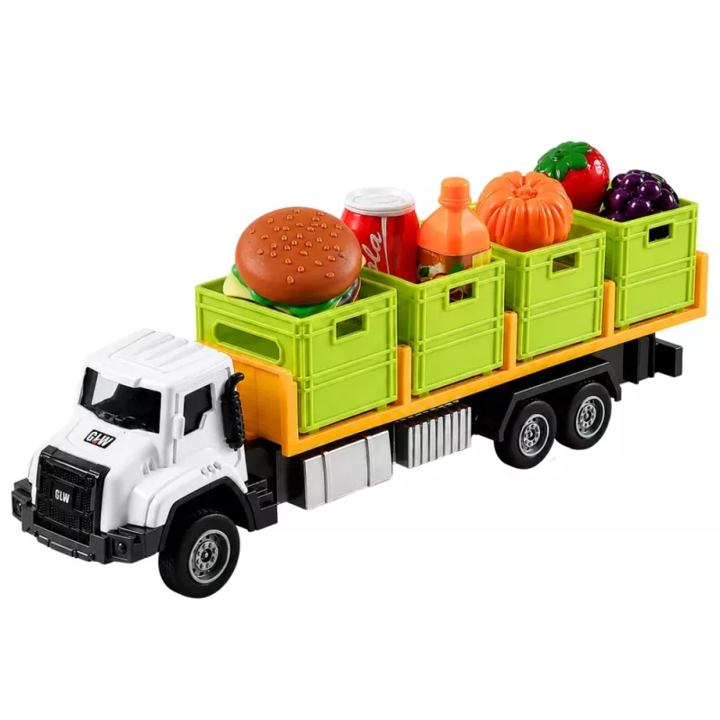 LEAN TOYS Camión de transporte de alimentos verde 1:55