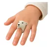 LEAN TOYS Anillo de mano educativo animales oso blanco