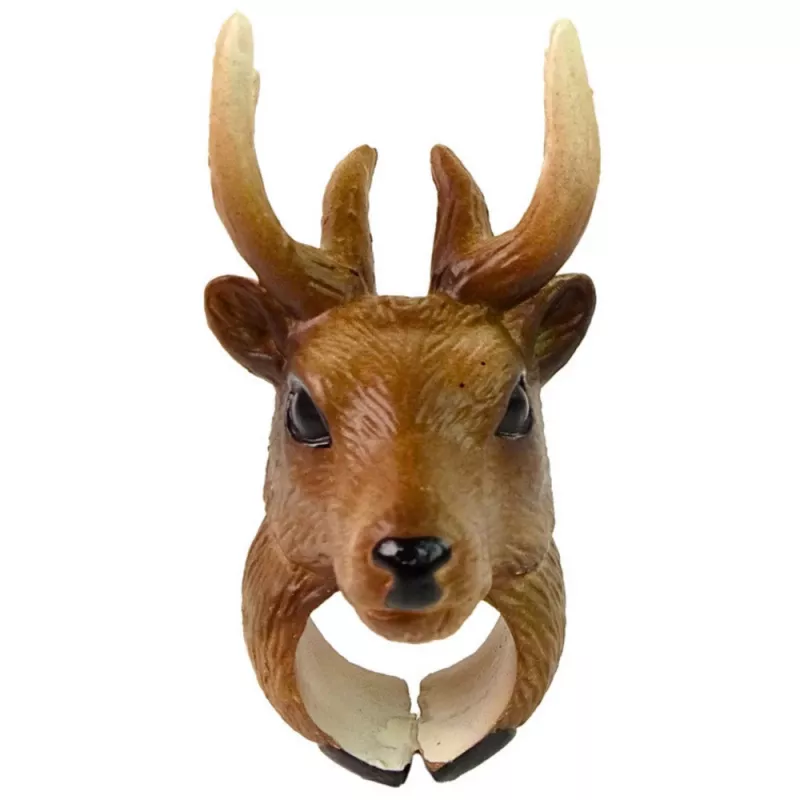 LEAN TOYS Anillo de mano educativo animales ciervo