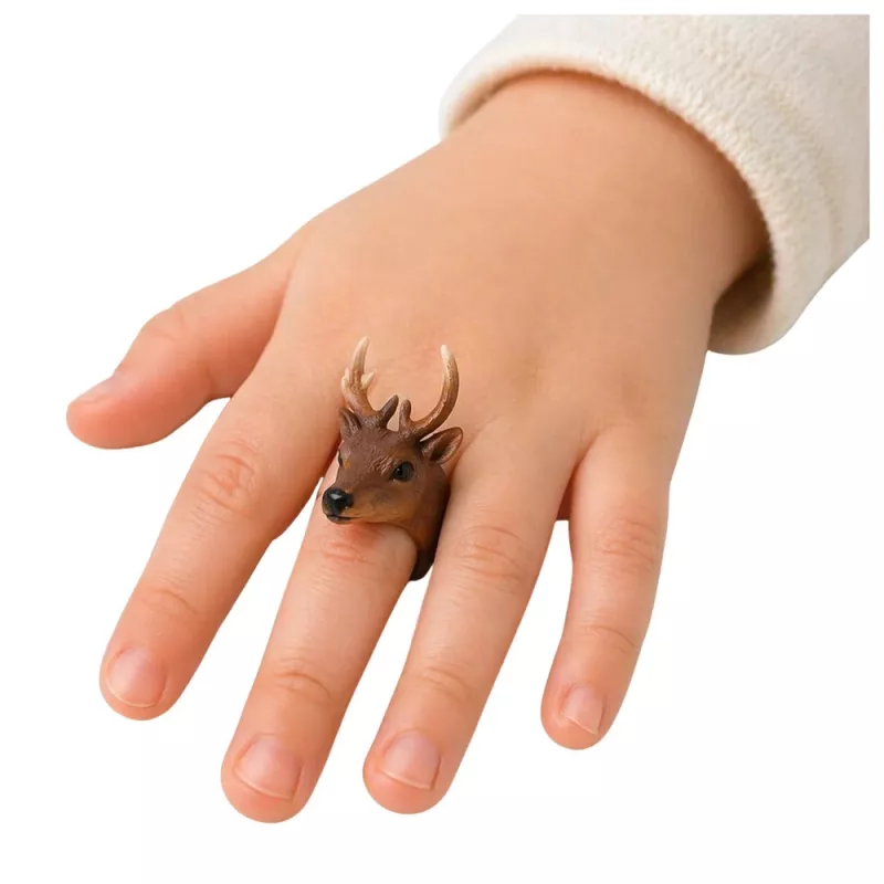 LEAN TOYS Anillo de mano educativo animales ciervo