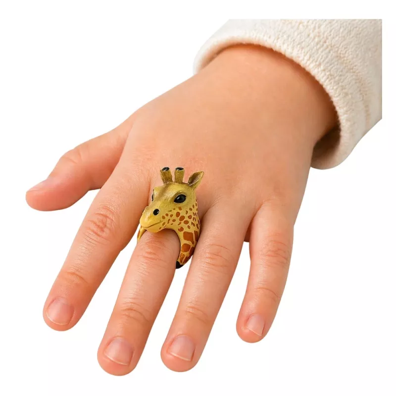 LEAN TOYS Anillo de mano educativo animales jirafa