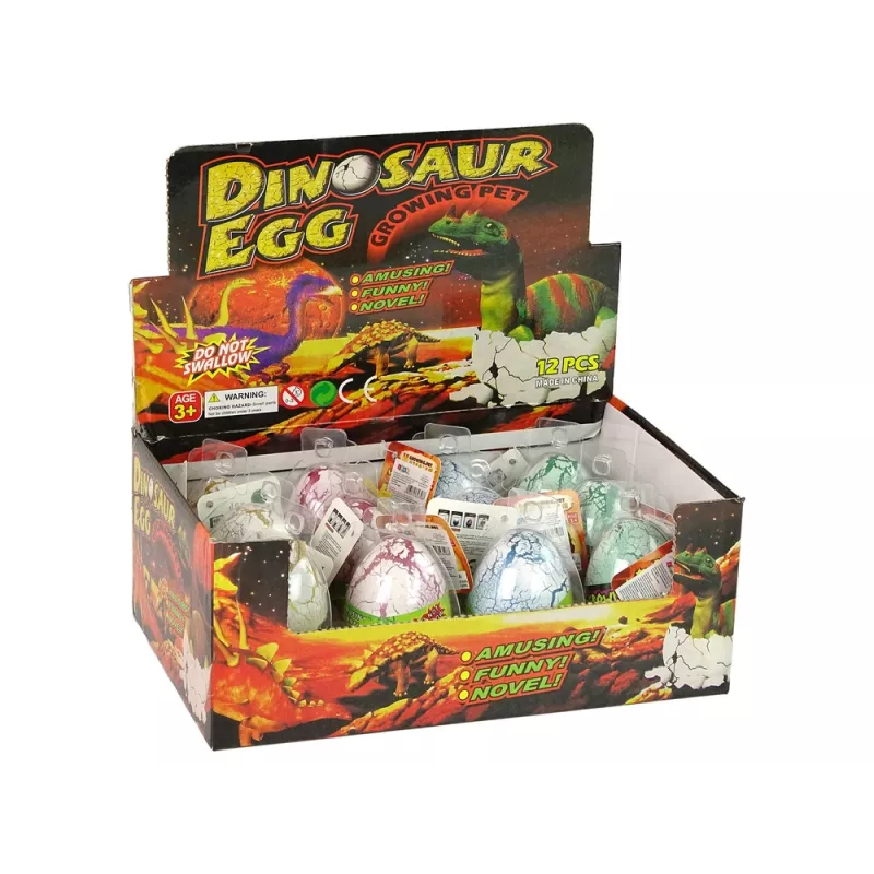 LEAN TOYS Huevo de dinosaurio mágico que eclosiona y crece 6 cm Blanco