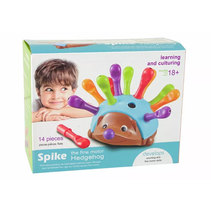 LEAN TOYS Puzzle Erizo Azul Púas de Colores