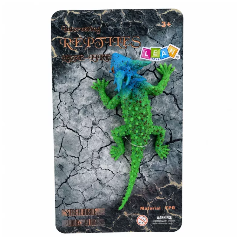 LEAN TOYS Lagarto cornudo Figura de goma elástica realista 20 cm