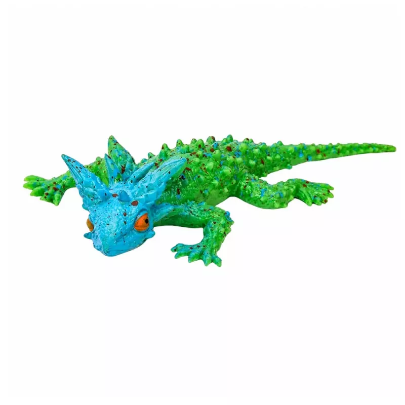 LEAN TOYS Lagarto cornudo Figura de goma elástica realista 20 cm