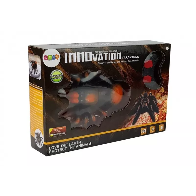 LEAN TOYS Araña gigante a pilas teledirigida R/C negra-naranja