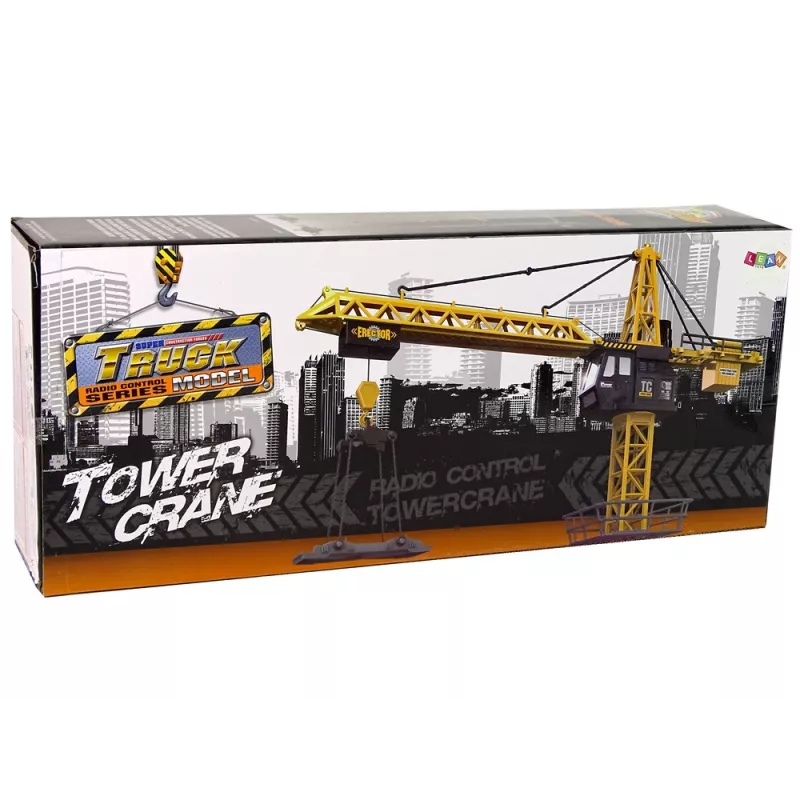LEAN TOYS Gran grúa con mando a distancia R/C altura 183 cm 2 niveles de trabajo