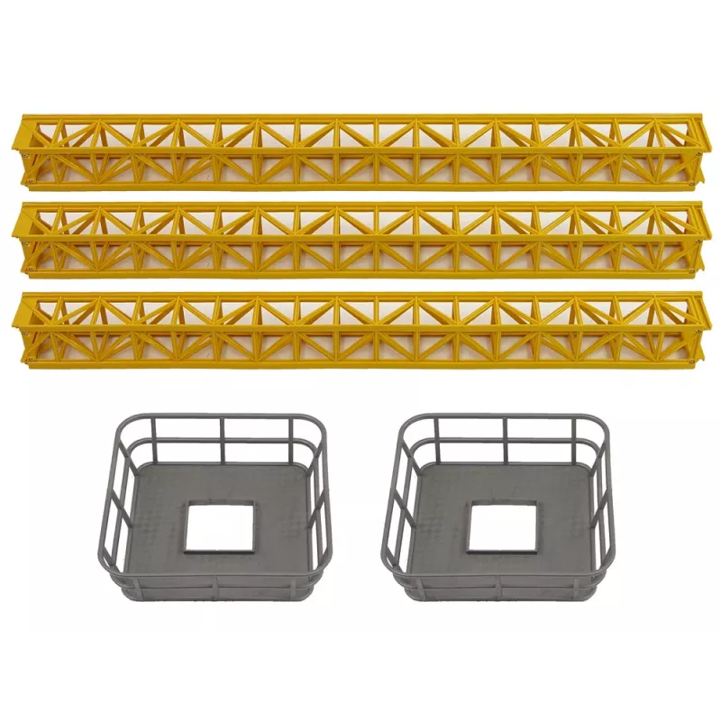 LEAN TOYS Gran grúa con mando a distancia R/C altura 183 cm 2 niveles de trabajo