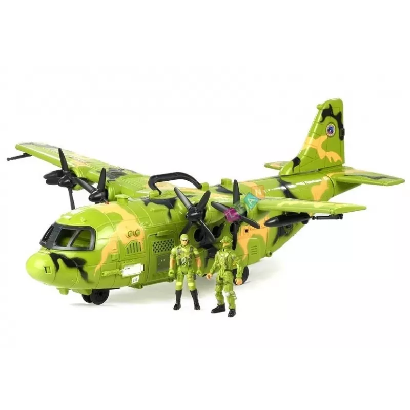 LEAN TOYS avión militar gigante 55cm con accesorios