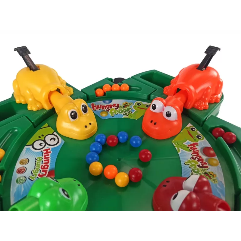 LEAN TOYS Juego arcade ranas hambrientas palanca y bolas