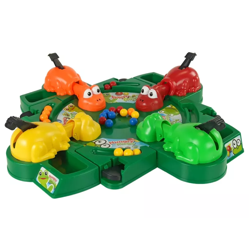 LEAN TOYS Juego arcade ranas hambrientas palanca y bolas