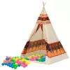 LEAN TOYS Tipi indio tienda base para niños + 60 bolas 155 cm