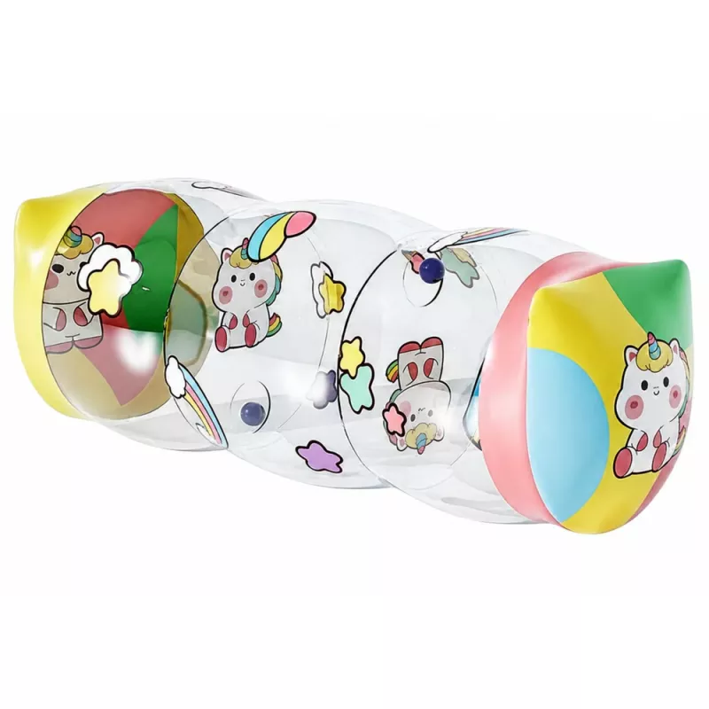 LEAN TOYS Rodillo de gateo inflable para niños pequeños unicornio 48 x 20 cm