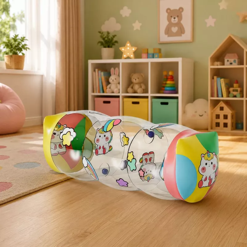 LEAN TOYS Rodillo de gateo inflable para niños pequeños unicornio 48 x 20 cm
