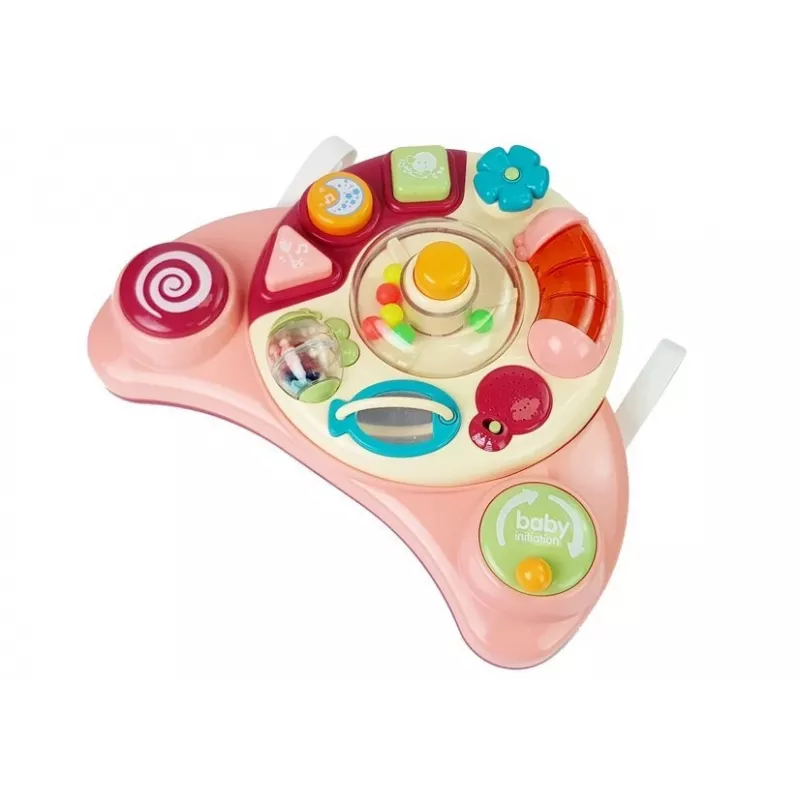 LEAN TOYS Panel interactivo bebé musical con animales rosa