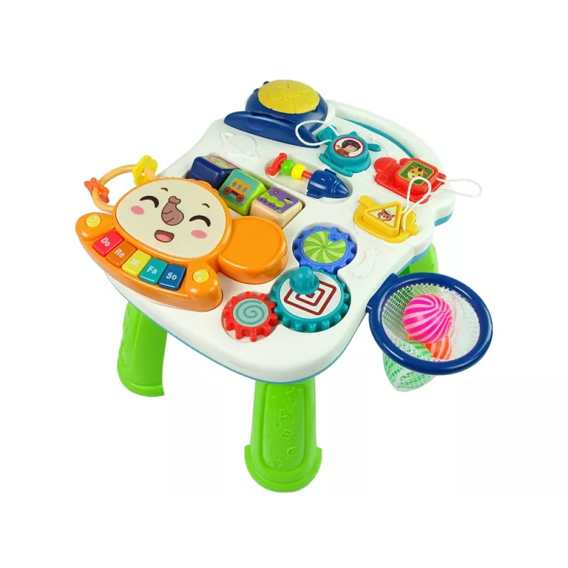LEAN TOYS Andador interactivo para bebé 2 en 1 mesa rojo