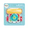 LEAN TOYS Teléfono de arrastre interactivo de colores con ruedas