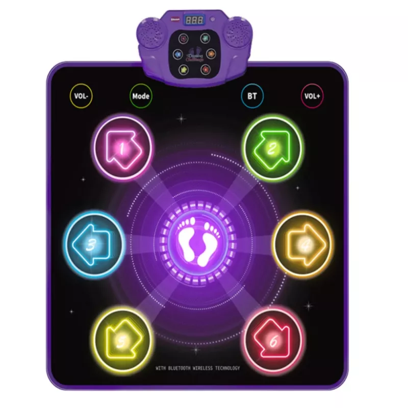 LEAN TOYS Alfombrilla de baile interactiva para niños con Bluetooth 5.0, 5 modos de juego y 3 idiomas