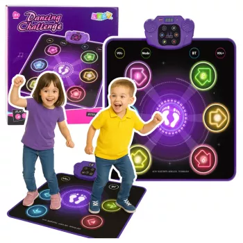 LEAN TOYS Alfombrilla de baile interactiva para niños con Bluetooth 5.0, 5 modos de juego y 3 idiomas