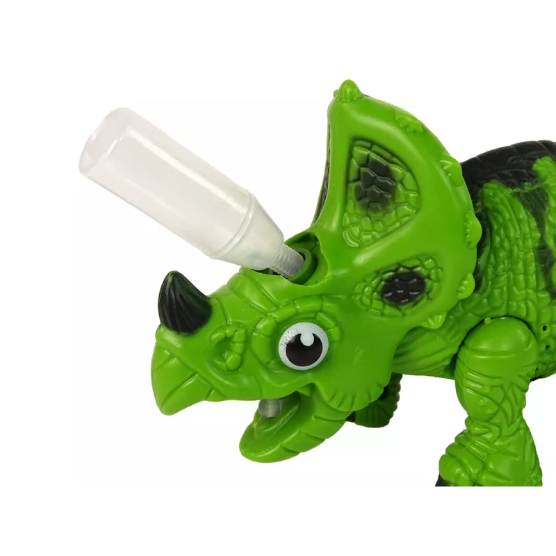 LEAN TOYS Dinosaurio interactivo Triceratops vapor agua sonido verde