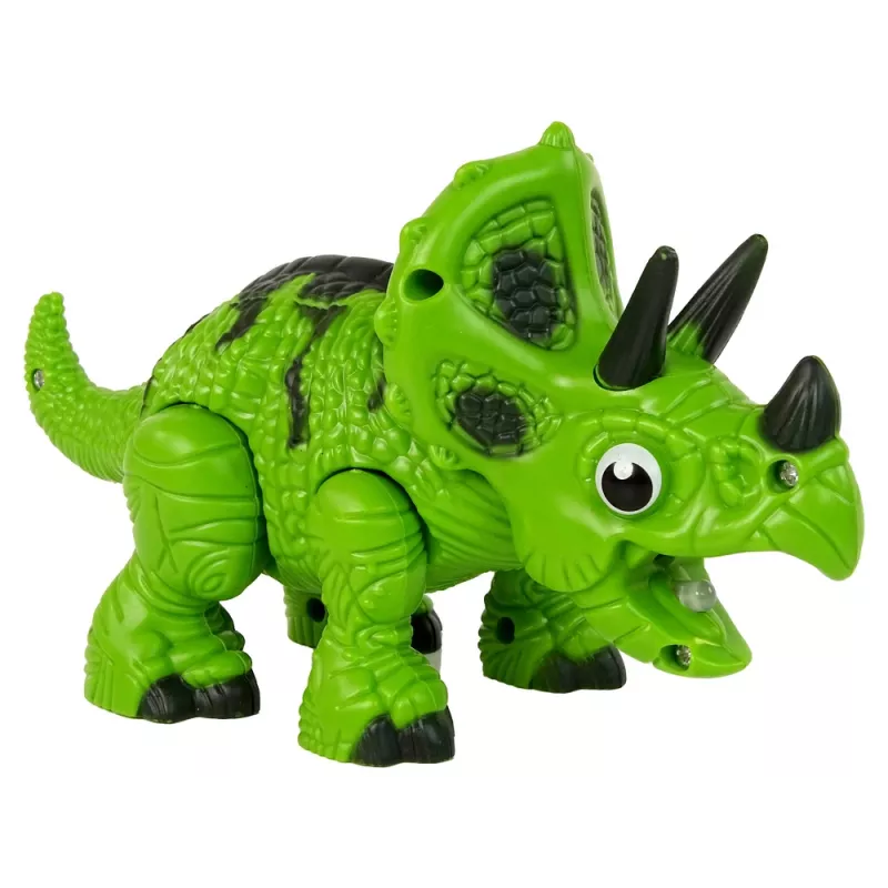LEAN TOYS Dinosaurio interactivo Triceratops vapor agua sonido verde