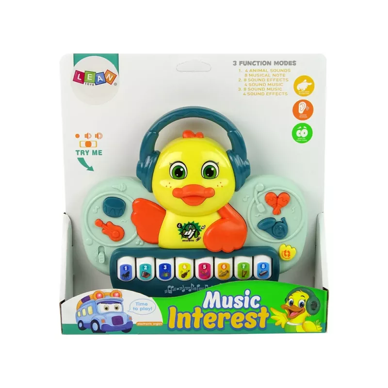 LEAN TOYS Piano interactivo pato DJ instrumentos musicales y melodías
