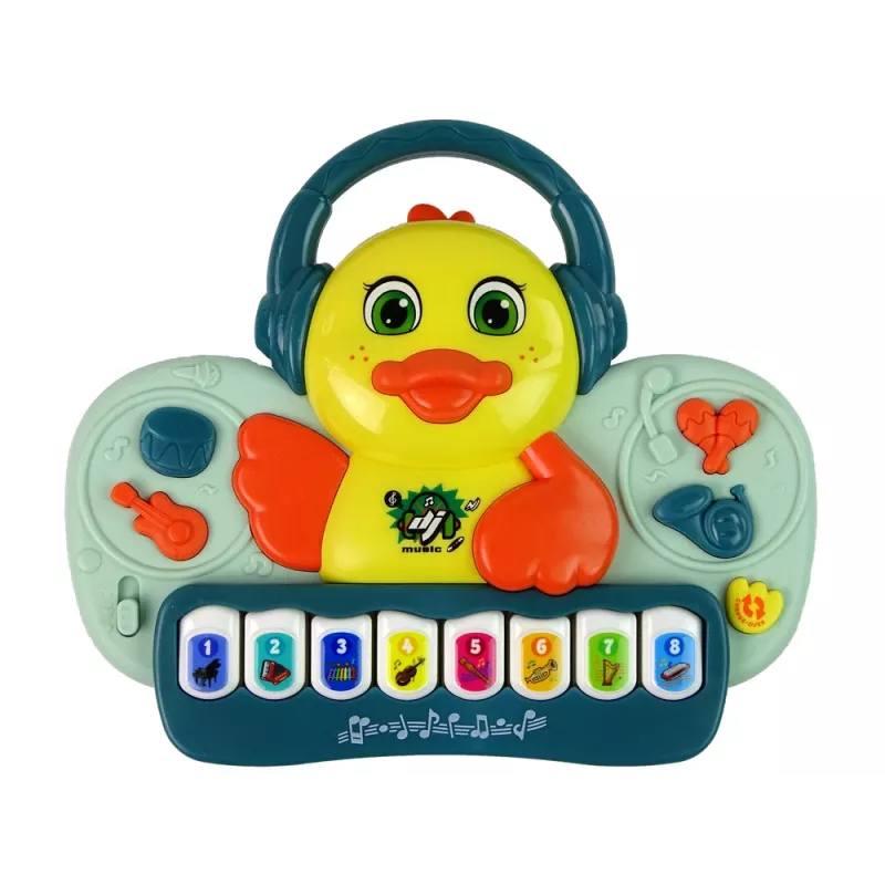 LEAN TOYS Piano interactivo pato DJ instrumentos musicales y melodías