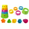LEAN TOYS Mesa de aprendizaje interactiva con pista de bolas y tobogán azul