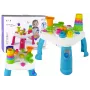LEAN TOYS Mesa de aprendizaje interactiva con pista de bolas y tobogán azul