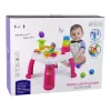 LEAN TOYS Mesa de aprendizaje interactiva clasificador de bolas tobogán rosa