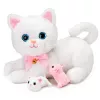 LEAN TOYS Gatito interactivo con biberón y pequeños sonidos melodías grabación blanco
