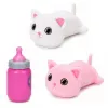 LEAN TOYS Gatito interactivo con biberón y pequeños sonidos melodías grabación blanco