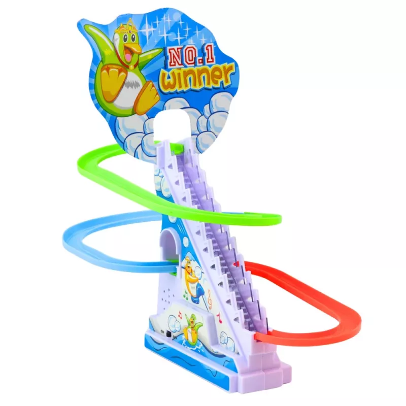 LEAN TOYS Set interactivo de tobogán de pingüino para niños