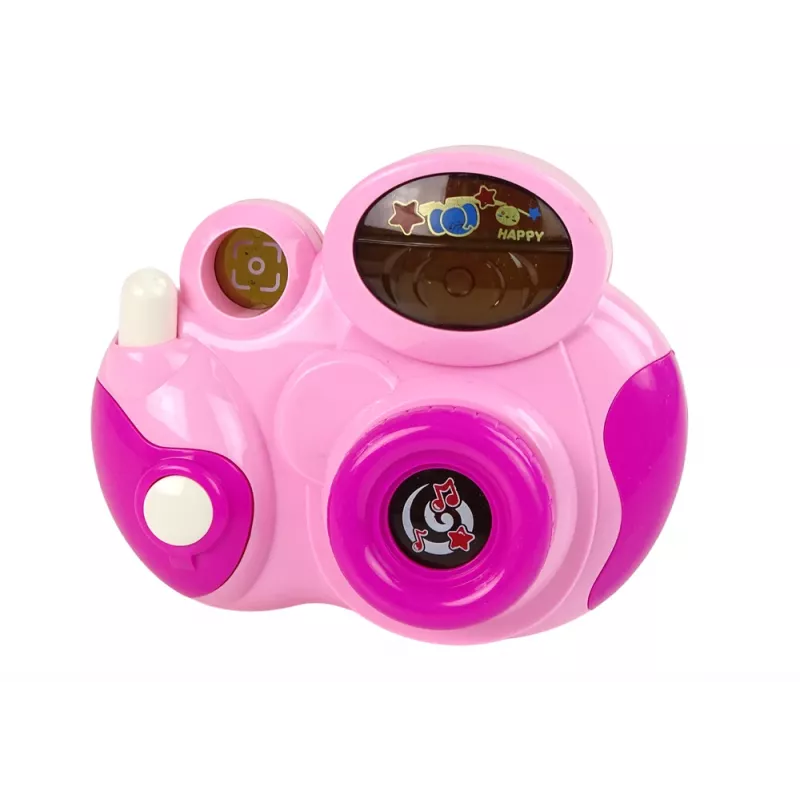 LEAN TOYS Cámara de fotos interactiva para bebés con melodías de luz y sonido, color rosa