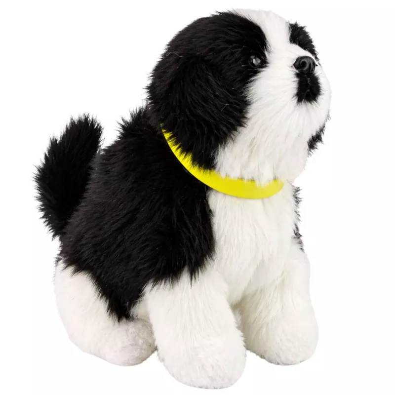 LEAN TOYS Perro de peluche interactivo con pelo suave raza Border Collie