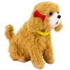 LEAN TOYS Perro de peluche interactivo con pelo suave raza caniche