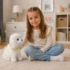 LEAN TOYS Perro de peluche interactivo con pelo suave caniche acariciar la cabeza y descubrir funciones