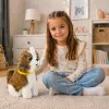 LEAN TOYS Perro de peluche interactivo con pelo suave raza Shih Tzu