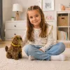 LEAN TOYS Perro de peluche interactivo con pelo suave acaricia su cabeza y descubre sus funciones