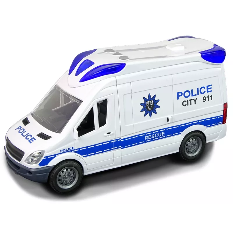 LEAN TOYS Coche de policía con radio interactivo efectos de luz y sonido puertas que se abren