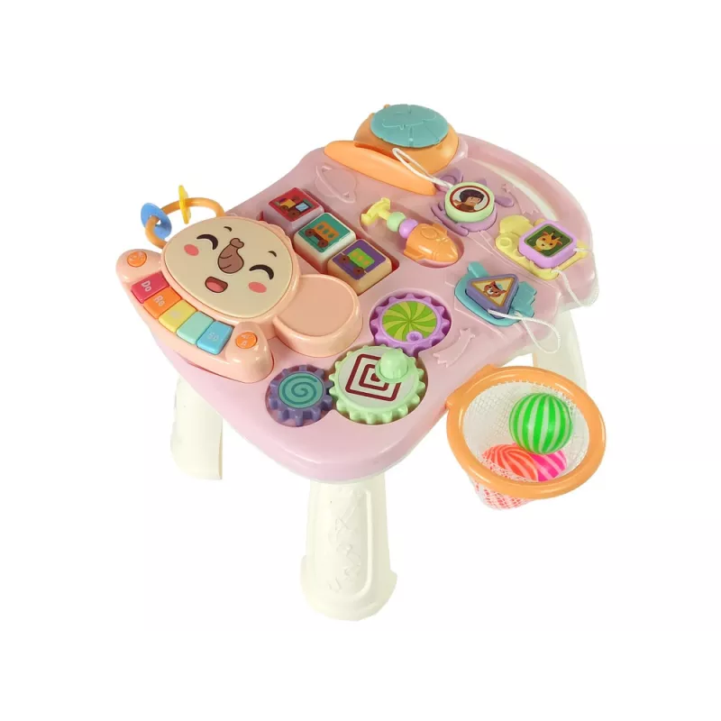 LEAN TOYS Andador interactivo y mesa de actividades 2 en 1 rosa