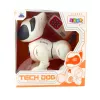 LEAN TOYS Perro robot interactivo con mando a distancia, luz y sonido, blanco-naranja