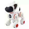 LEAN TOYS Perro robot interactivo con mando a distancia, luz y sonido, blanco-naranja
