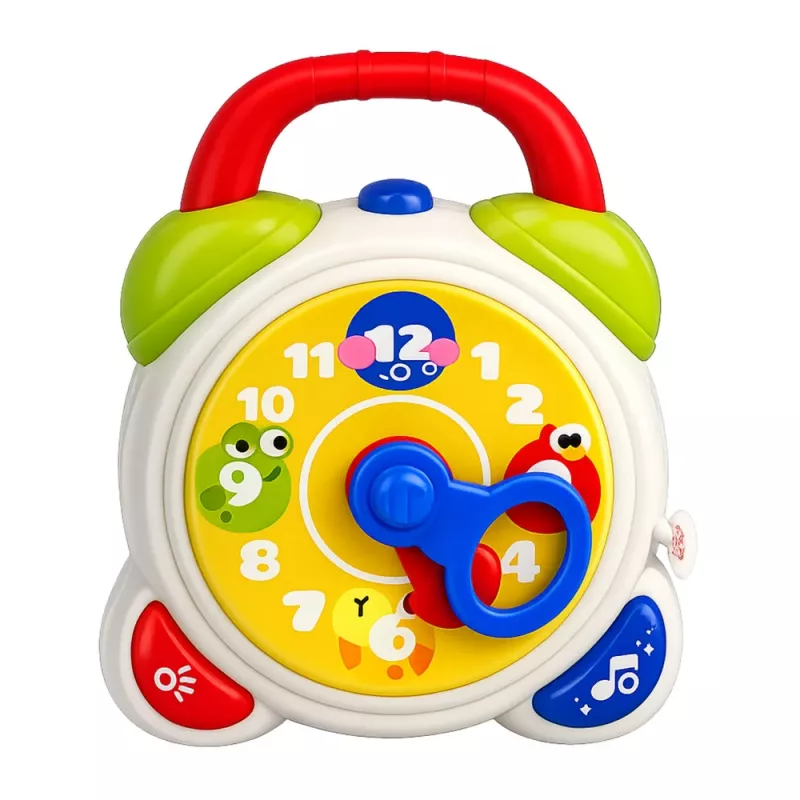 LEAN TOYS Despertador sensorial interactivo para niños pequeños con luz y sonido - diseño zorro, recargable por USB-C