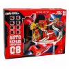 LEAN TOYS parking interactivo con túnel de lavado y taller – set de bomberos con 8 coches