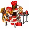 LEAN TOYS parking interactivo con túnel de lavado y taller – set de bomberos con 8 coches