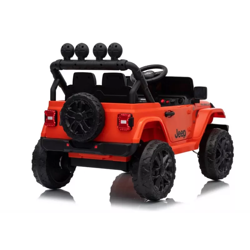 LEAN TOYS Jeep Rubicon DK-JWR558 24V Naranja Vehículo a batería para niños con mando a distancia para padres