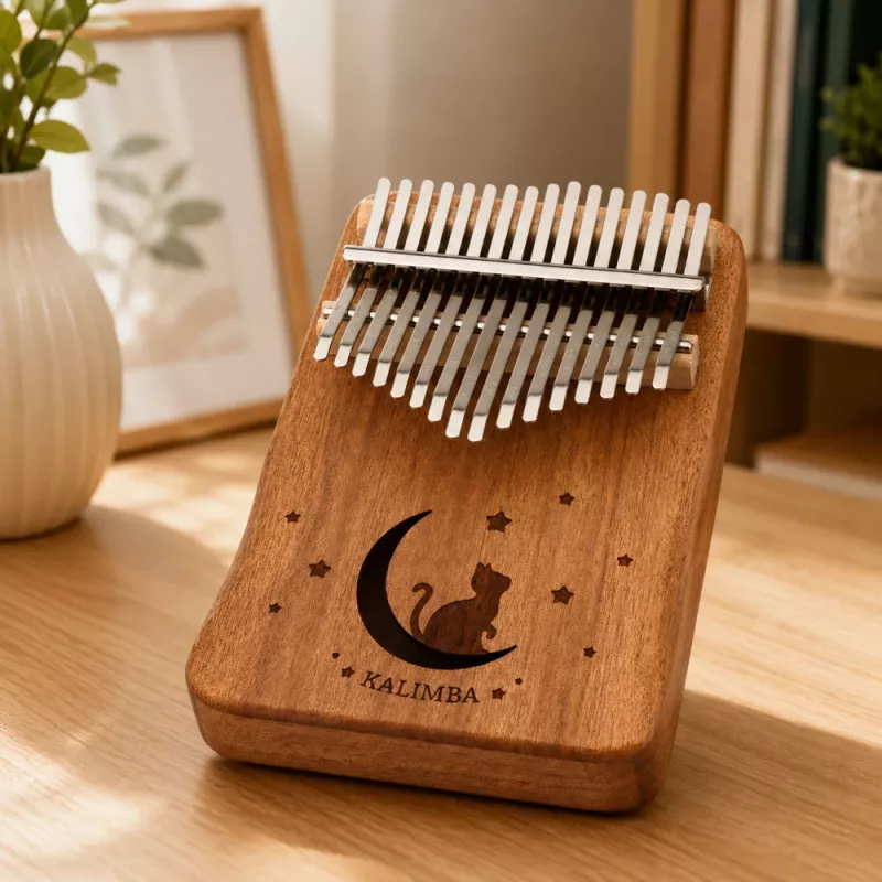 LEAN TOYS Kalimba 17 teclas Instrumento musical de madera con bolsa de accesorios